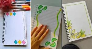 20 ایده تزیین دفتر املا با نقاشی های ساده برای پایه ابتدایی با مداد رنگی