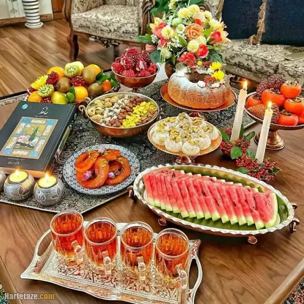 تزئین میز شب یلدا شیک