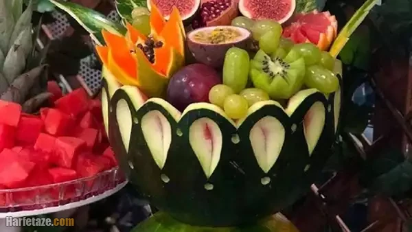 برش و تزیین هندوانه شب یلدا ۱۴۰۴
