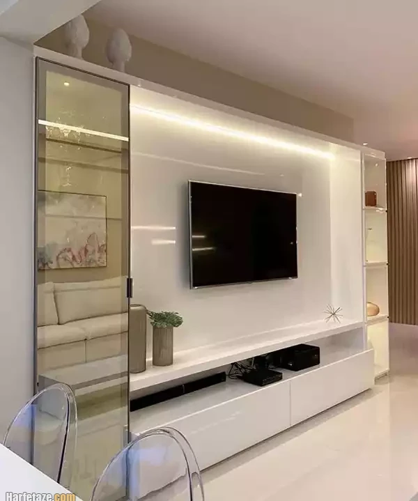 مدل های جدید میز تی وی وال برای خانه های مدرن و شیک در سال 2026 9 میز تی وی وال