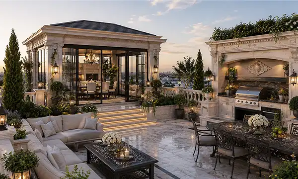 هزینه طراحی روف گاردن کلاسیک