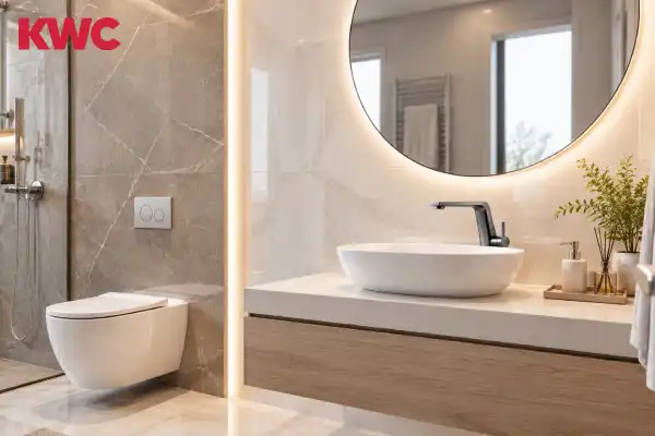 چطور سرویس بهداشتی کوچک را بزرگ‌تر نشان دهیم؟ راهکارهای طراحی و انتخاب تجهیزات مناسب